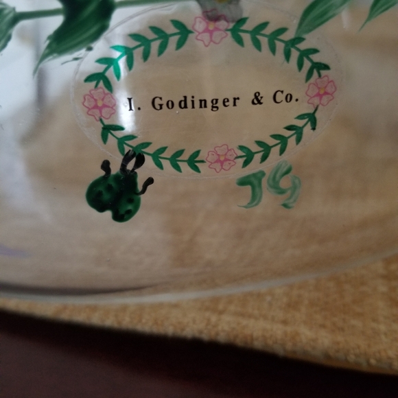 Vintage I. Godinger Hand-Painted & Signed Chip & Dip Serving Bowl - Picture 2 of 6